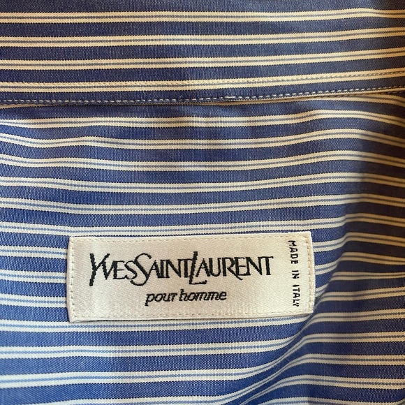 Yves Saint Laurent Blue and white striped dress shirt - Picture 10 of 11